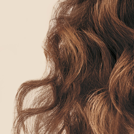 Close-up of type 2 wavy hair texture.