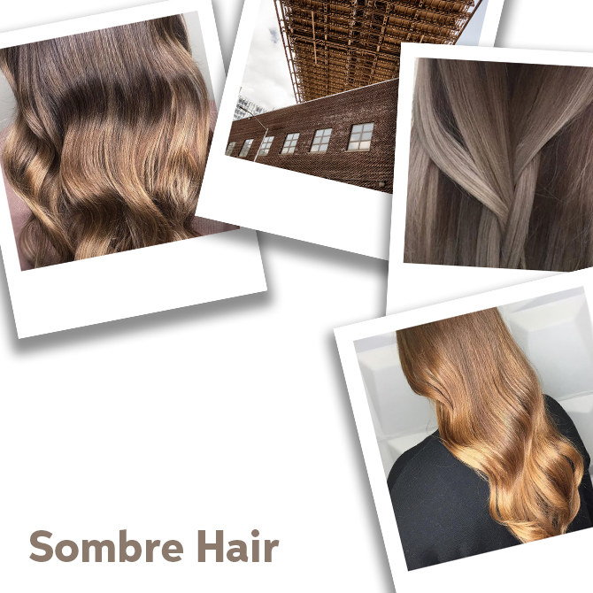 Collage of sombre hair looks, created using Wella Professionals.