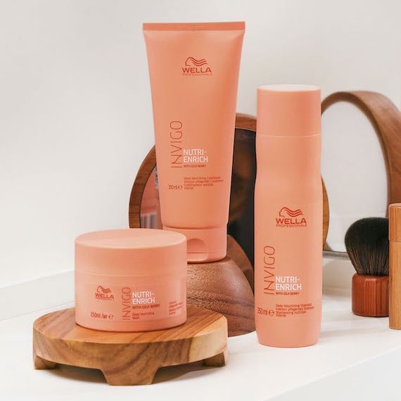 Kollektion der INVIGO Nutri-Enrich Haarprodukte.