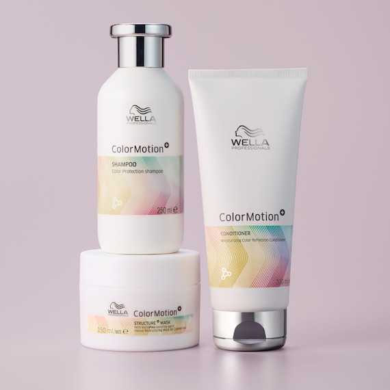 ColorMotion+ Shampoo, ColorMotion+ Pflegespülung und ColorMotion+ Struktur+ Mask.