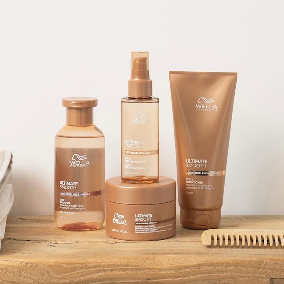 ULTIMATE SMOOTH Shampoo, Conditioner, Mask and Miracle Oil Serum.