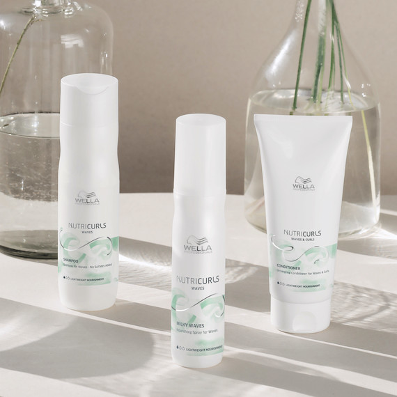Collection of Wella NutriCurls products.