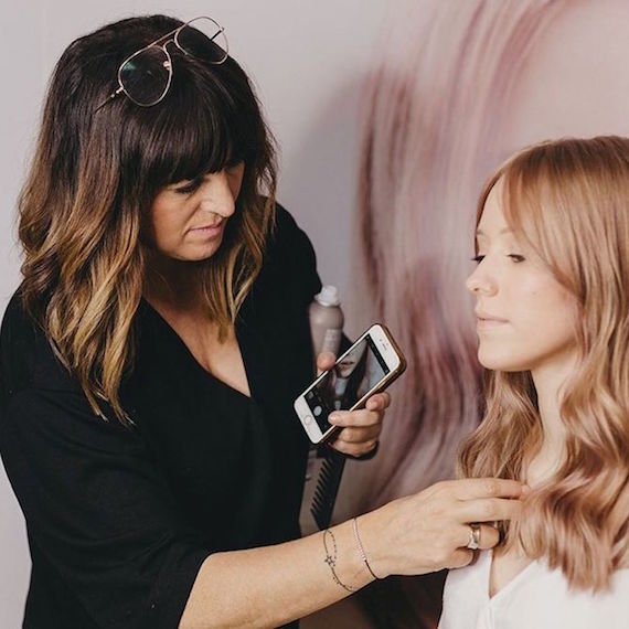 Wella Professionals Passionista Lourdes Crego with a client.