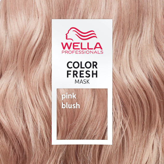 Close-up of pastel pink hair created using Color Fresh Mask in Pink Blush.