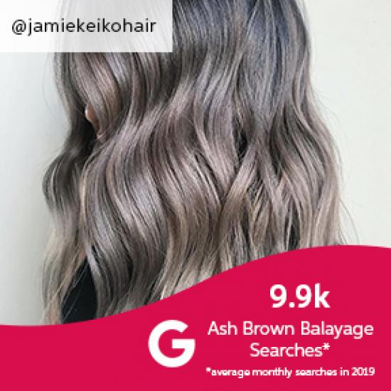 Aschbraunes Balayage-Haar, erstellt mit Wella Professionals