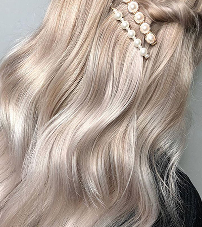 Pearl blonde hair, created using Wella Professionals