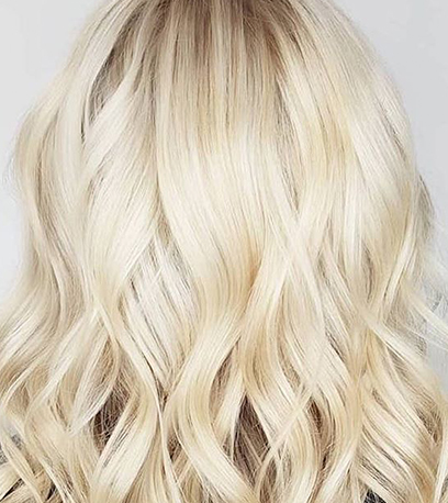 Creamy blonde hair, created using Wella Professionals