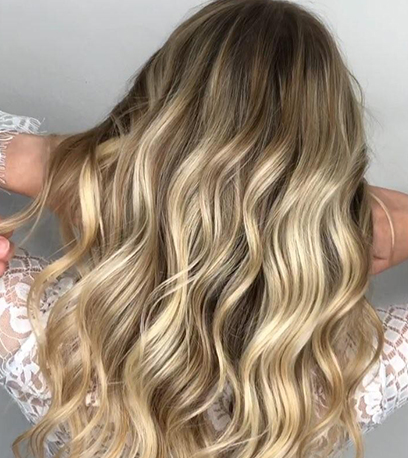 Opal baby highlights, created using Wella Professionals