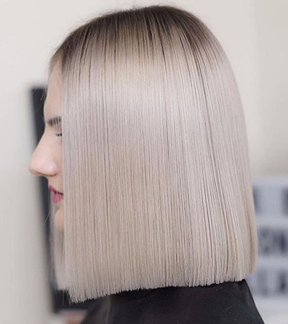 Image of monochromatic Glass Hair, created using Wella Professionals