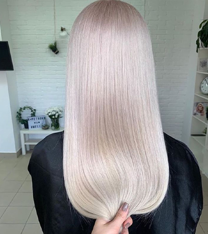 Back of luminous mother of pearl hair, created using Wella Professionals