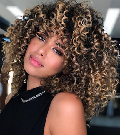 Image of Curly Ring Light Balayage, created using Wella Professionals