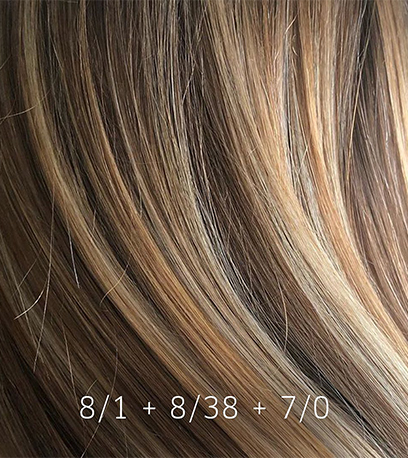 Golden blonde hair, created using Wella Professionals