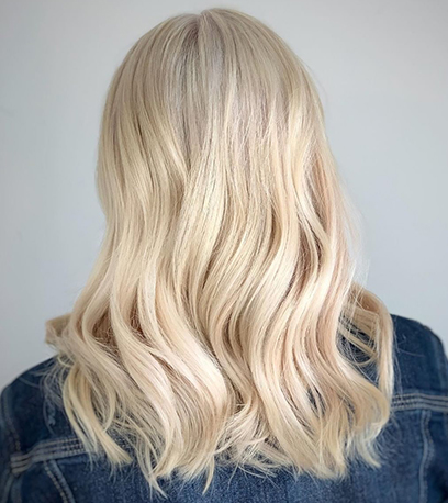 Wavey Vanilla Latte Hair, created using Wella Professionals